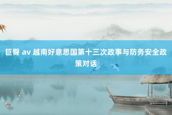 巨臀 av 越南好意思国第十三次政事与防务安全政策对话