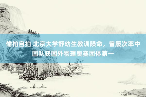 偷拍自拍 北京大学舒幼生教训陨命，曾屡次率中国队获国外物理奥赛团体第一