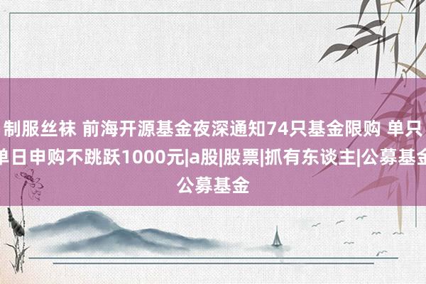 制服丝袜 前海开源基金夜深通知74只基金限购 单只单日申购不跳跃1000元|a股|股票|抓有东谈主|公募基金