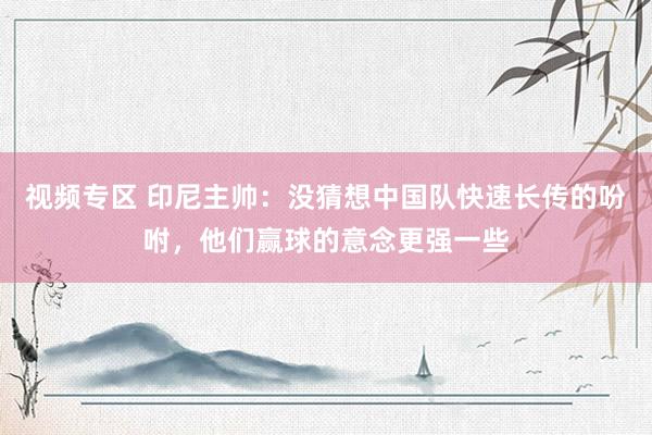 视频专区 印尼主帅：没猜想中国队快速长传的吩咐，他们赢球的意念更强一些